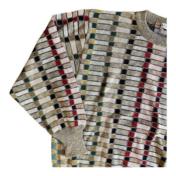 Vintage Bullock And Jones Combed Cotton Sweater Size Medium Funky Retro - Picture 4 of 7